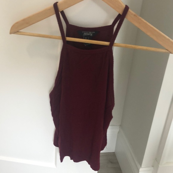 Streetwear Society Halter-Style Top Maroon - Picture 2 of 2
